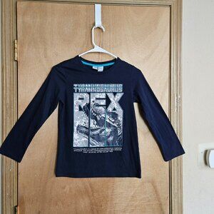 💜Highland Originals T-shirt Kids 10/12 Long Sleeve Dinosaur T-rex